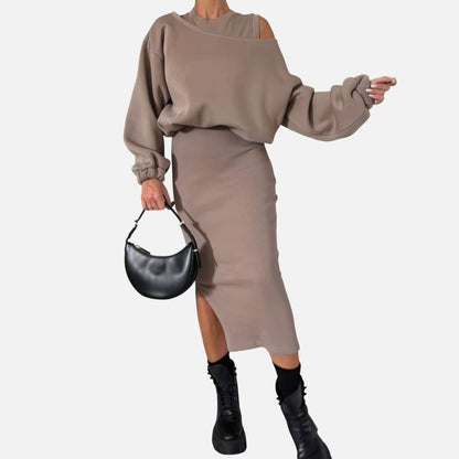 Aurélia Luxe | Ensemble Épaules Nues & Jupe Midi