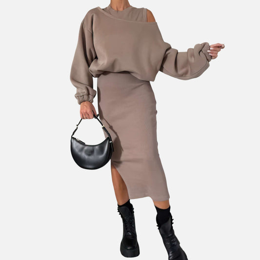 Aurélia Luxe | Ensemble Épaules Nues & Jupe Midi