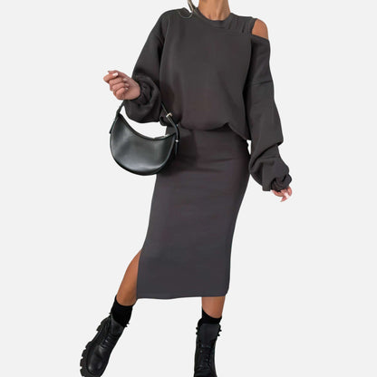 Aurélia Luxe | Ensemble Épaules Nues & Jupe Midi