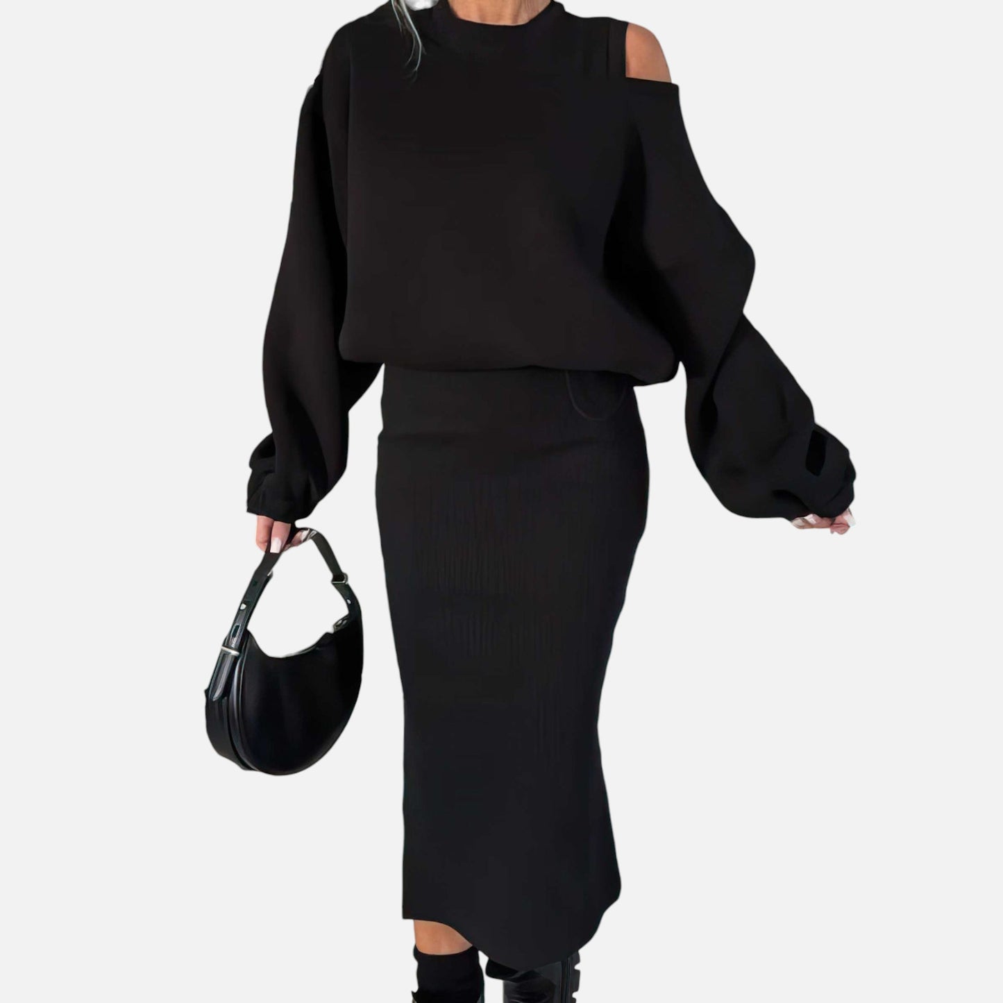 Aurélia Luxe | Ensemble Épaules Nues & Jupe Midi