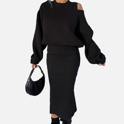 Aurélia Luxe | Ensemble Épaules Nues & Jupe Midi